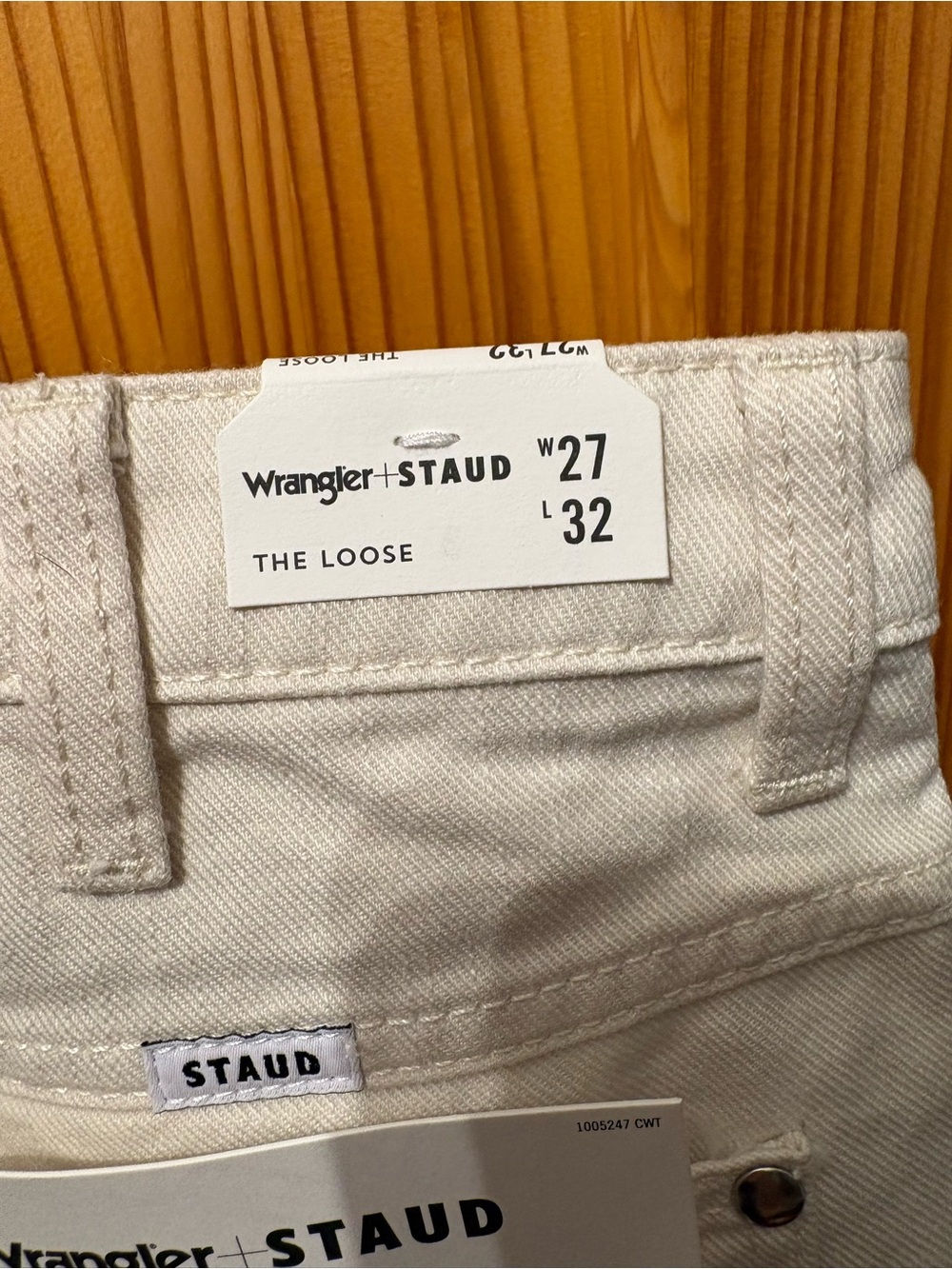 STAUD X Wrangler The Loose Cream Wide Leg Jean - Picture 5 of 5